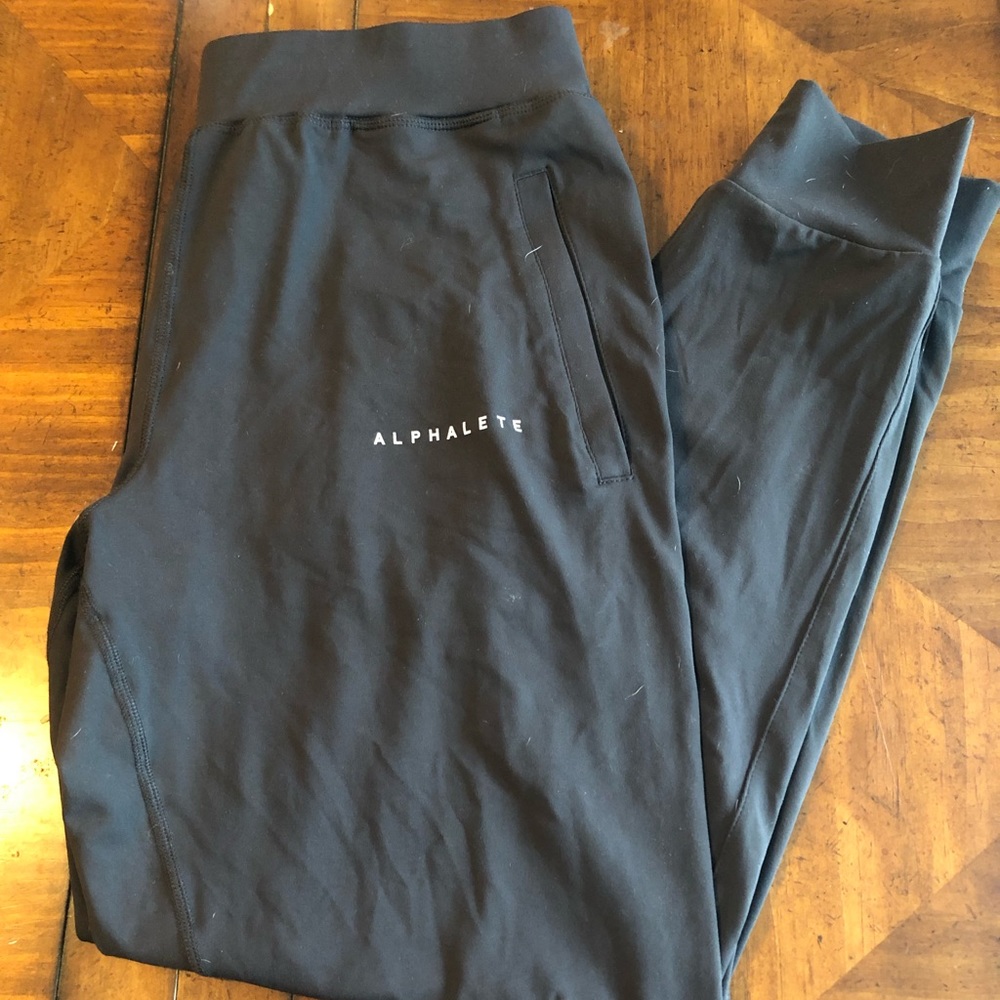 Dark grey alphalete premium joggers size Large